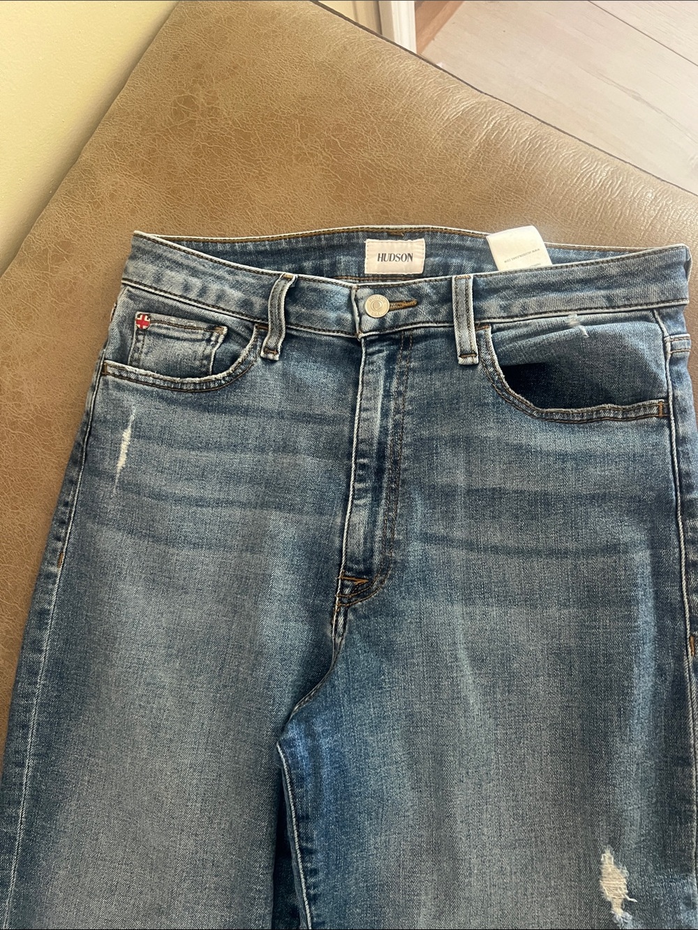 HUDSON High-Rise Straight Jeans - Vintage Blue Wash